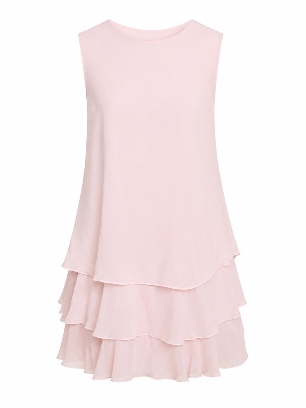 NWT Lauren Ralph Lauren Blush Tiered Chiffon Shift Dress Size 8